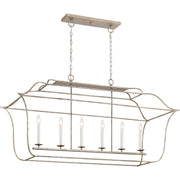 Quoizel Gallery 6 Light Island Light, Century Silver Leaf