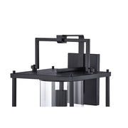 Quoizel Garrett 10" 1 Light Wall LanternOutdoor, Matte Black/Clear