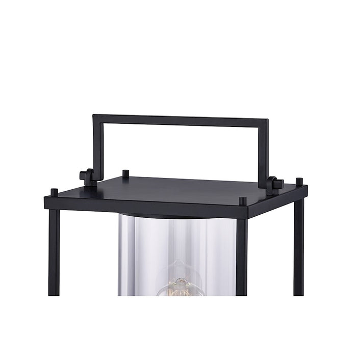 Quoizel Garrett 1 Light Outdoor Post, Matte Black/Clear Glass