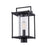 Quoizel Garrett 1 Light Outdoor Post, Matte Black/Clear Glass