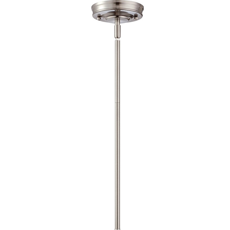 Quoizel Grant 8in 1-Light Mini Pendant | Classic Brushed Nickel and Opal Etched Glass | Kitchen Island & Breakfast Nook | Model GRT1508BN