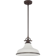 Quoizel Grant 13.5in 1-Light Pendant | Classic Palladian Bronze and Opal Etched Glass | Kitchen Island & Dining Room | Model GRT2814PN