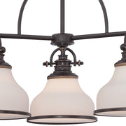 Quoizel Grant 24in 3-Light Chandelier | Vintage Palladian Bronze and Opal Etched Glass | Dining Room & Foyer | 24 x 24 x 15.5 in | Model GRT5103PN