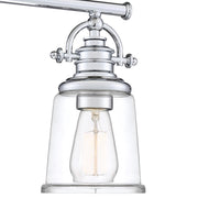 Quoizel Grant 16in 2-Light Vanity Light | Classic Polished Chrome and Clear Glass | Bathroom & Powder Room | 16 x 7 x 9.5 in | Model GRT8602C