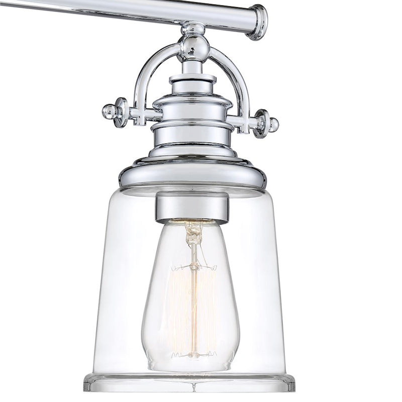 Quoizel Grant 16in 2-Light Vanity Light | Classic Polished Chrome and Clear Glass | Bathroom & Powder Room | 16 x 7 x 9.5 in | Model GRT8602C