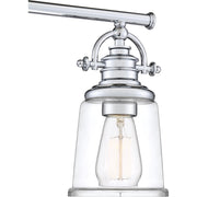 Quoizel Grant 23in 3-Light Vanity Light | Classic Polished Chrome and Clear Glass | Bathroom & Powder Room | 23 x 7 x 9.5 in | Model GRT8603C