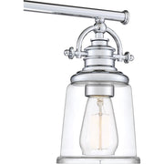 Quoizel Grant 23in 3-Light Vanity Light | Classic Polished Chrome and Clear Glass | Bathroom & Powder Room | 23 x 7 x 9.5 in | Model GRT8603C