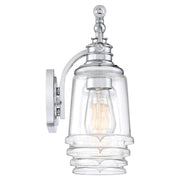 Quoizel Grant 32in 4-Light Vanity Light | Classic Polished Chrome and Clear Glass | Bathroom & Powder Room | 32 x 7 x 9.5 in | Model GRT8604C