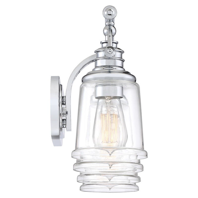 Quoizel Grant 32in 4-Light Vanity Light | Classic Polished Chrome and Clear Glass | Bathroom & Powder Room | 32 x 7 x 9.5 in | Model GRT8604C