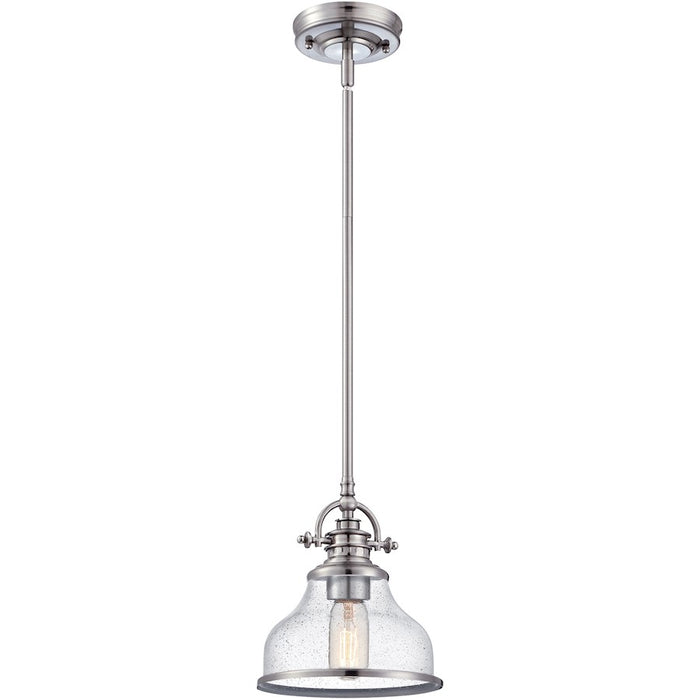 Quoizel Grant 1 Light Mini 1 Light Pendant, Brushed Nickel