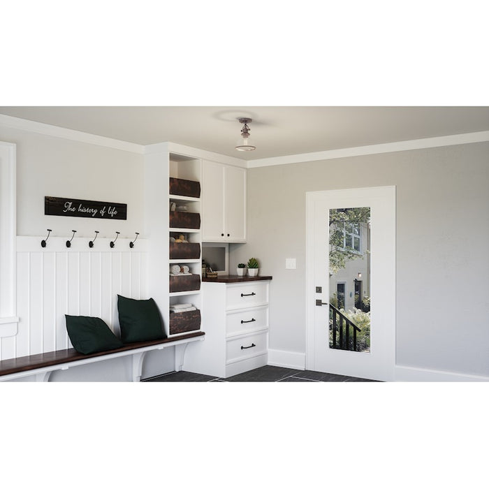 Quoizel Grant 1 Light Semi-Flush Mount, Brushed Nickel
