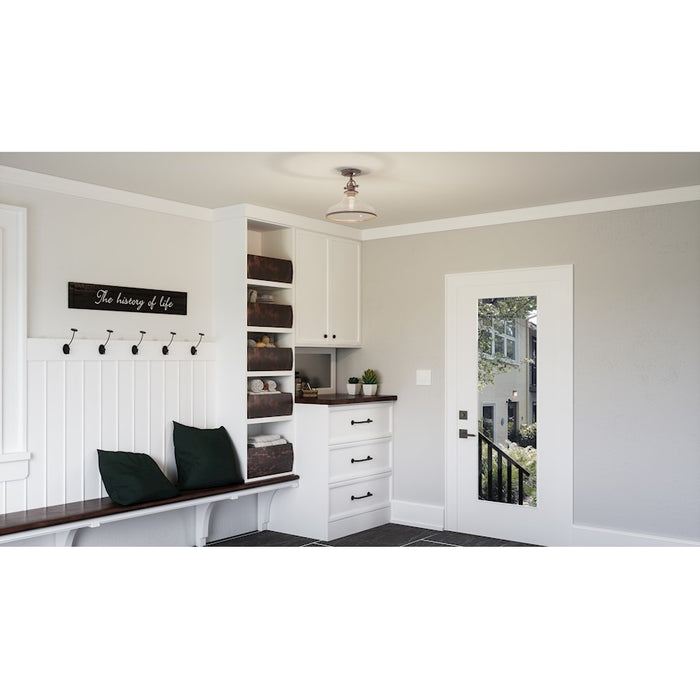 Quoizel Grant 1 Light Semi-Flush Mount, Brushed Nickel