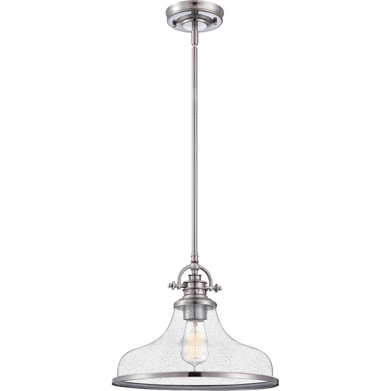 Quoizel Grant 1 Light Pendant, Brushed Nickel