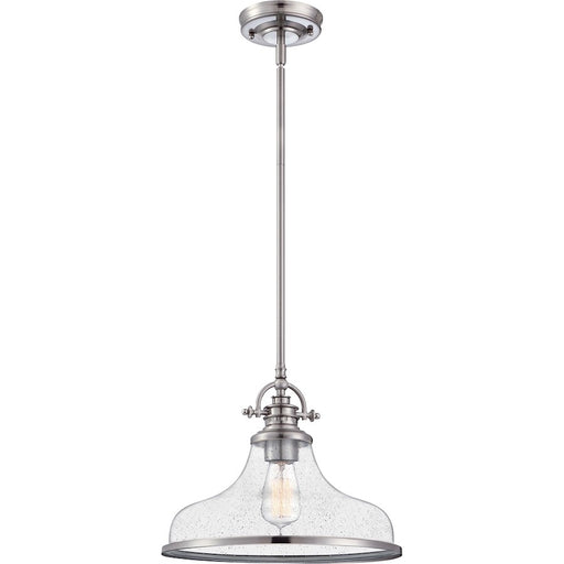 Quoizel Grant 1 Light Pendant, Brushed Nickel