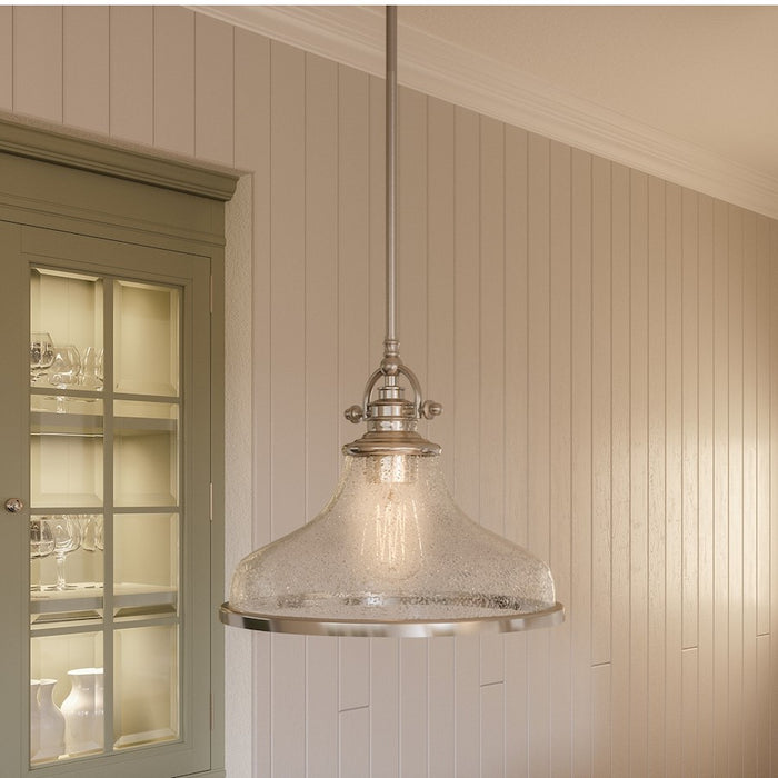 Quoizel Grant 1 Light Pendant, Brushed Nickel