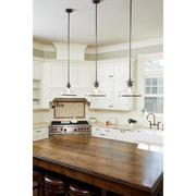 Quoizel Grant 14in 1-Light Pendant | Classic Palladian Bronze and Clear Seedy Glass | Kitchen Island & Dining Room | Model GRTS2814PN