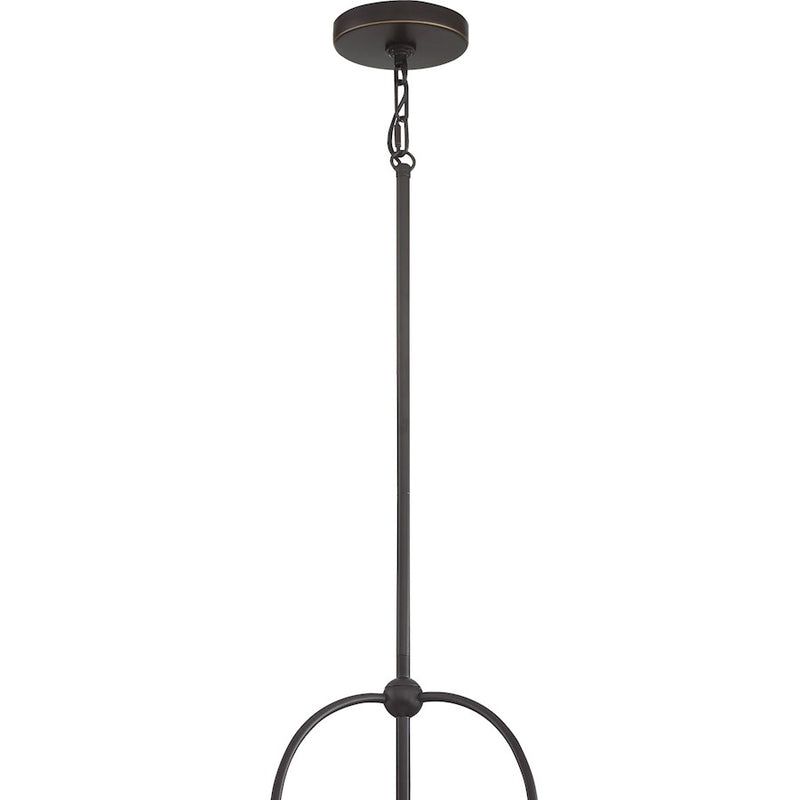 Quoizel Grant 24in 3-Light Chandelier | Classic Palladian Bronze and Clear Seeded Glass | Dining Room & Foyer | 24 x 24 x 15.5 in | Model GRTS5103PN