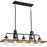 Quoizel Guilford Linear 5 Light Chandelier, Grey Ash/Clear Ribbed