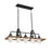 Quoizel Guilford Linear 5 Light Chandelier, Grey Ash/Clear Ribbed