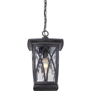Quoizel Grover 10.5in 1-Light Outdoor Lantern | Craftsman Mystic Black and Clear Water Glass | Front Porch & Entryway | Model GVR1910K