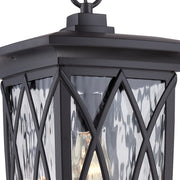 Quoizel Grover 10.5in 1-Light Outdoor Lantern | Craftsman Mystic Black and Clear Water Glass | Front Porch & Entryway | Model GVR1910K