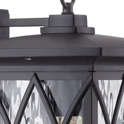 Quoizel Grover 8.5in 1-Light Outdoor Lantern | Craftsman Mystic Black and Clear Water Glass | Front Porch & Entryway | Model GVR8408K