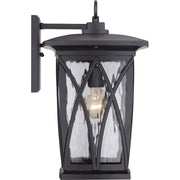 Quoizel Grover 10.5in 1-Light Outdoor Lantern | Craftsman Mystic Black and Clear Water Glass | Front Porch & Entryway | Model GVR8410K