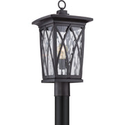Quoizel Grover 10.5in 1-Light Outdoor Wall Lantern | Craftsman Mystic Black and Clear Water Glass | Front Porch & Entryway | Model GVR9010K