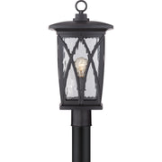 Quoizel Grover 10.5in 1-Light Outdoor Wall Lantern | Craftsman Mystic Black and Clear Water Glass | Front Porch & Entryway | Model GVR9010K