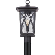 Quoizel Grover 10.5in 1-Light Outdoor Wall Lantern | Craftsman Mystic Black and Clear Water Glass | Front Porch & Entryway | Model GVR9010K