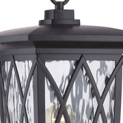 Quoizel Grover 10.5in 1-Light Outdoor Wall Lantern | Craftsman Mystic Black and Clear Water Glass | Front Porch & Entryway | Model GVR9010K