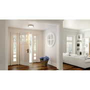 Quoizel Hale Small Flush Mount, Brushed Nickel/White Acrylic