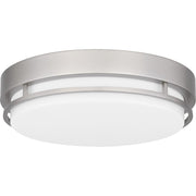 Quoizel Hale Small Flush Mount, Brushed Nickel/White Acrylic