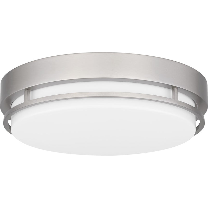 Quoizel Hale Small Flush Mount, Brushed Nickel/White Acrylic
