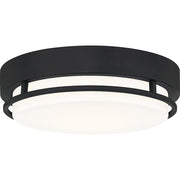 Quoizel Hale Small Flush Mount, Earth Black/White Acrylic