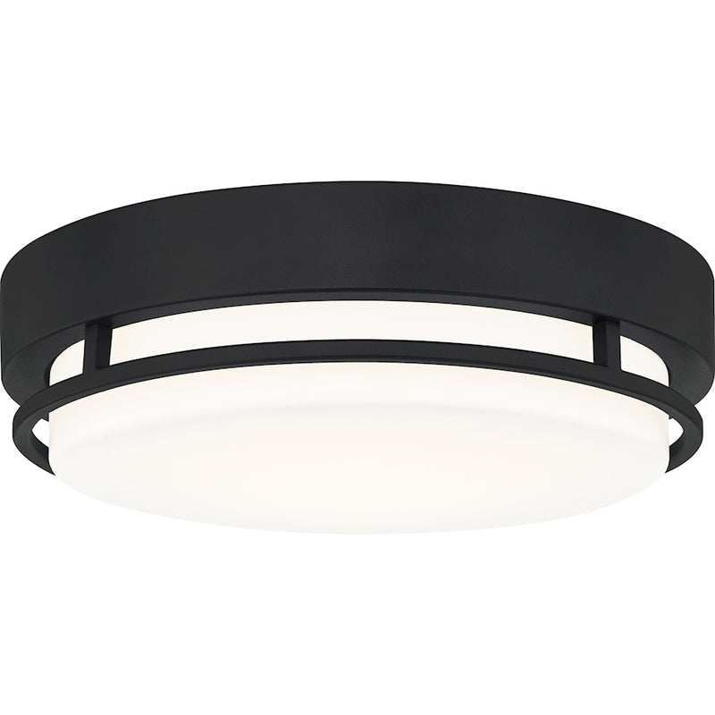 Quoizel Hale Small Flush Mount, Earth Black/White Acrylic