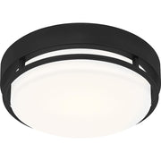 Quoizel Hale Small Flush Mount, Earth Black/White Acrylic