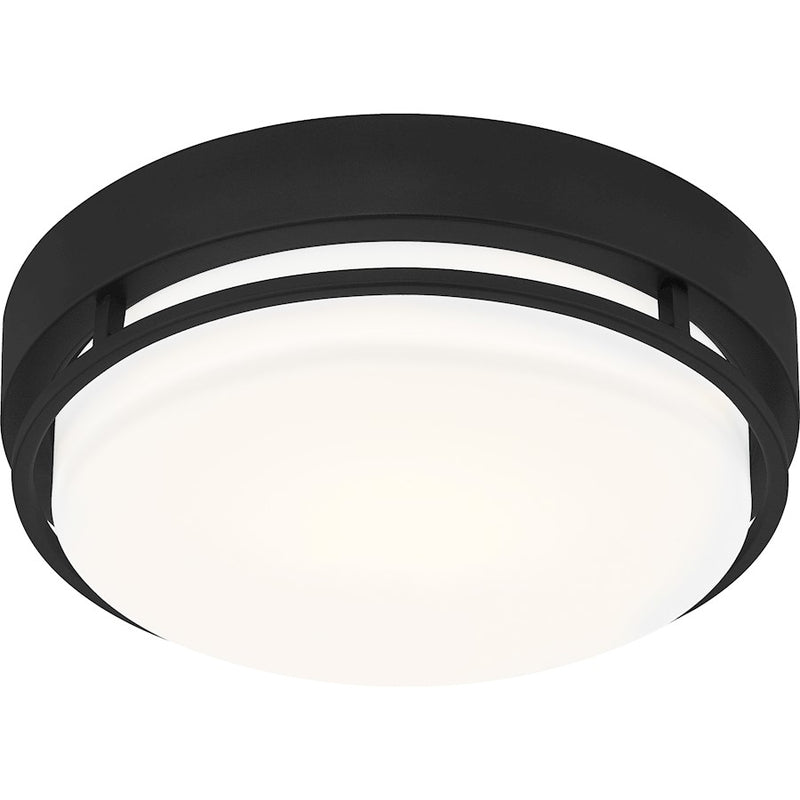 Quoizel Hale Small Flush Mount, Earth Black/White Acrylic
