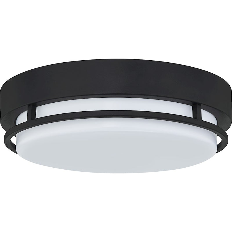 Quoizel Hale Small Flush Mount, Earth Black/White Acrylic