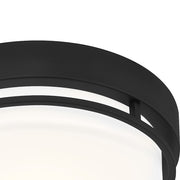 Quoizel Hale Small Flush Mount, Earth Black/White Acrylic