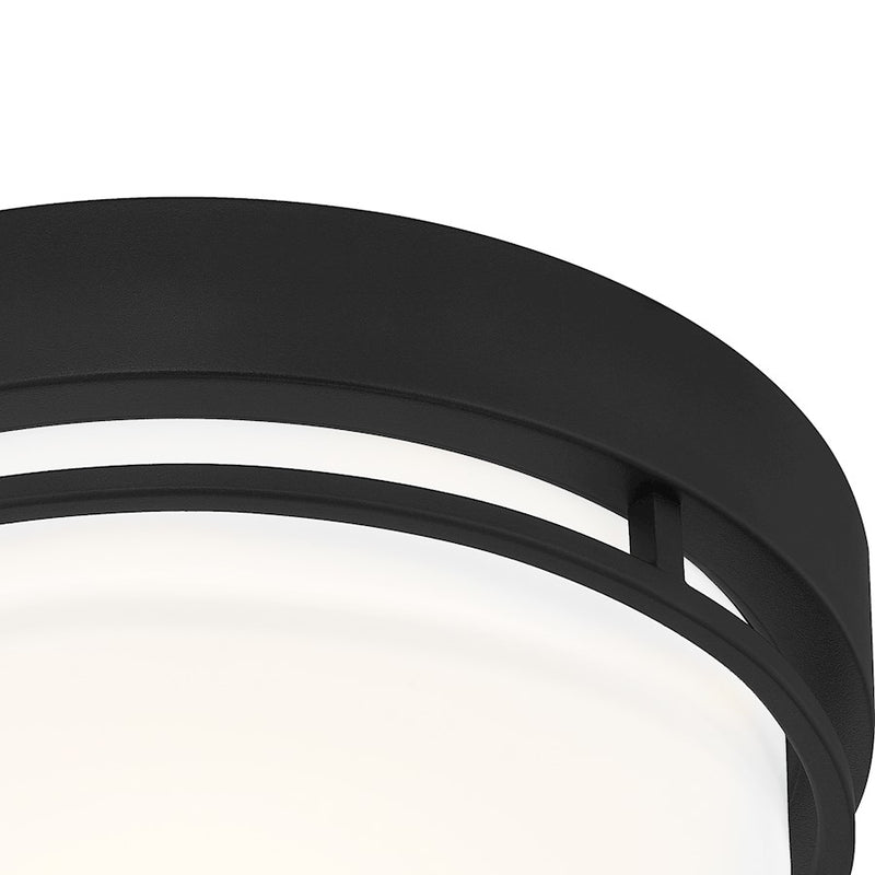 Quoizel Hale Small Flush Mount, Earth Black/White Acrylic