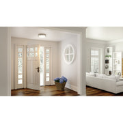 Quoizel Hale Large Flush Mount, Brushed Nickel/White Acrylic