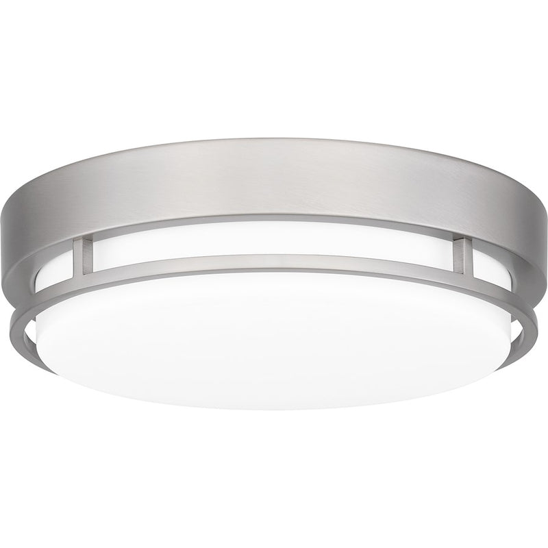 Quoizel Hale Large Flush Mount, Brushed Nickel/White Acrylic