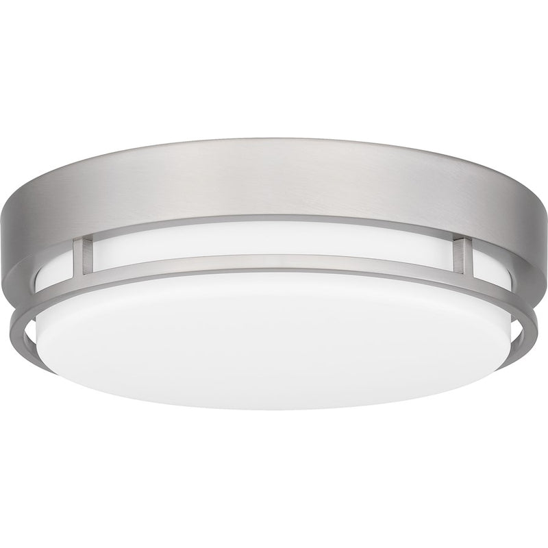 Quoizel Hale Large Flush Mount, Brushed Nickel/White Acrylic