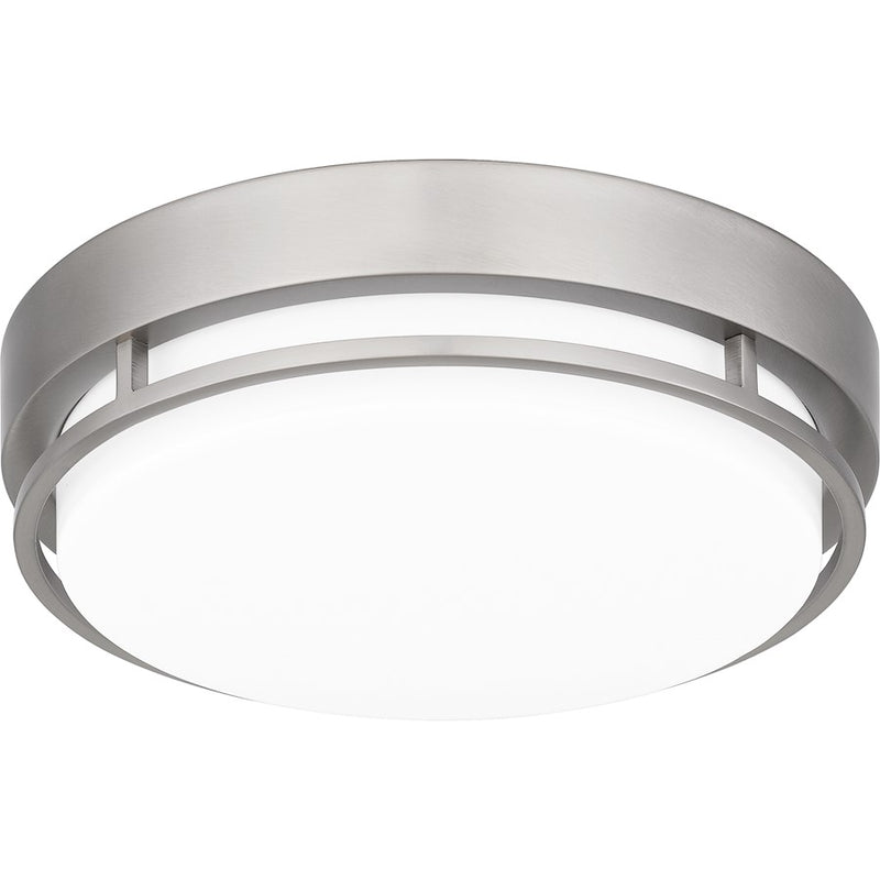 Quoizel Hale Large Flush Mount, Brushed Nickel/White Acrylic