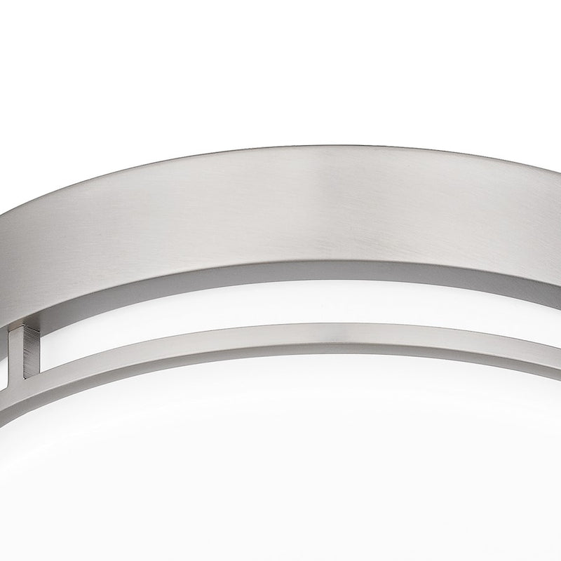 Quoizel Hale Large Flush Mount, Brushed Nickel/White Acrylic