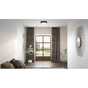 Quoizel Hale Large Flush Mount, Earth Black/White Acrylic