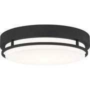 Quoizel Hale Large Flush Mount, Earth Black/White Acrylic