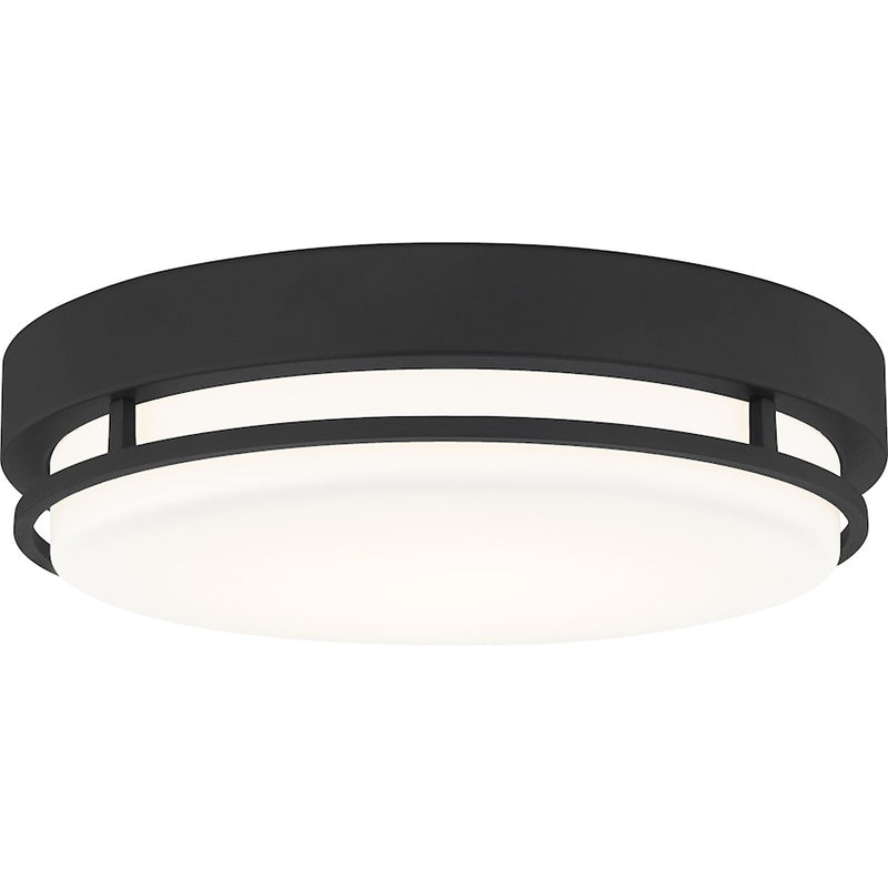 Quoizel Hale Large Flush Mount, Earth Black/White Acrylic