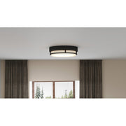 Quoizel Hale Large Flush Mount, Earth Black/White Acrylic